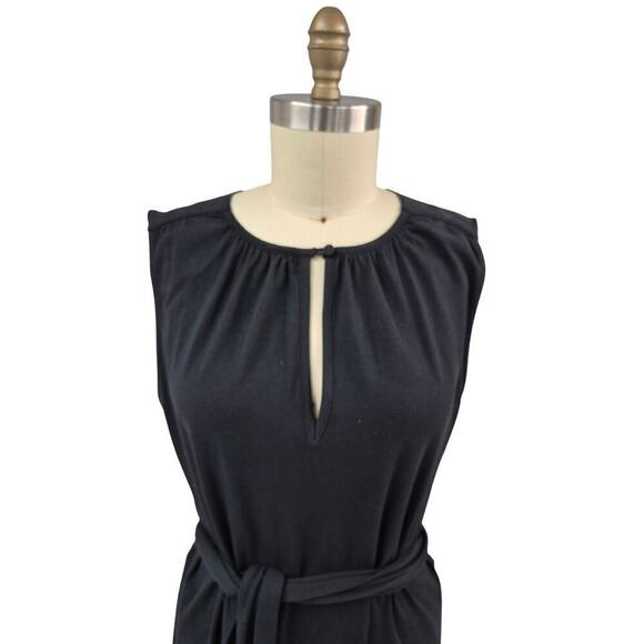 VTG 80s The J Peterman Company Black Cotton Dress Belt Peek-a-boo front Sz 14 - Picture 2 of 4